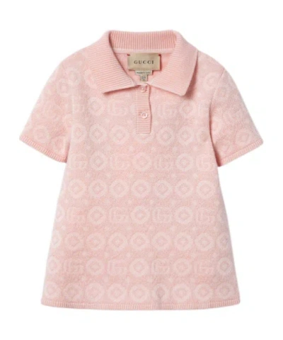 Gucci Monogram Polo Dress In Pink