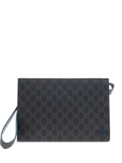 Gucci Monogram Pouch In Black