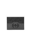 Gucci Monogram-print Cardholder In Black