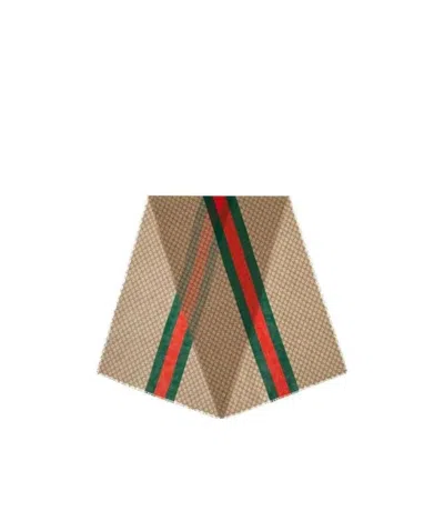 Gucci Monogram Print Scarf In Nude | ModeSens