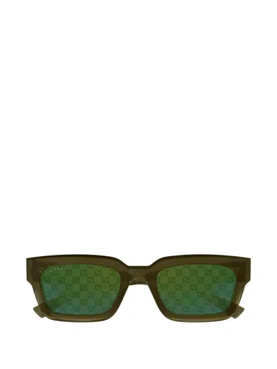 Gucci Monogram Square-frame Sunglasses In Brown