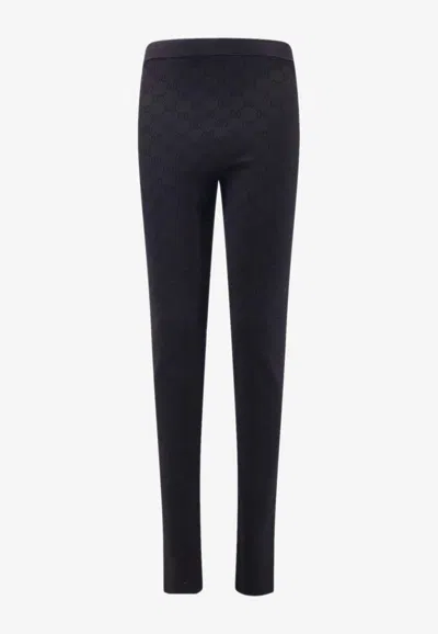Gucci Monogram Stretch Leggings In Black