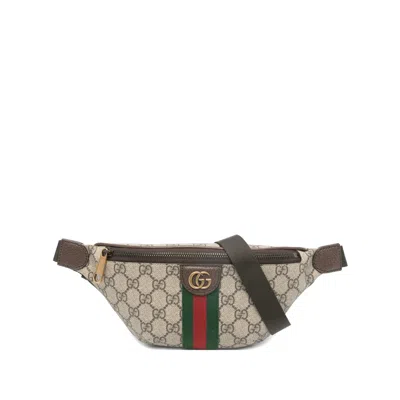 Gucci Monogram Stripe Belt Bag In Neutral