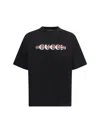 Gucci Printed Cotton T-shirt In Black