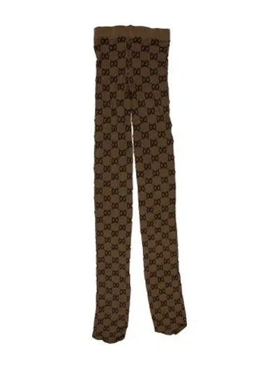 Pre-owned Gucci Monogram Tights In Brown