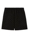 Gucci Men Printed Mesh Basketball Shorts In Black
