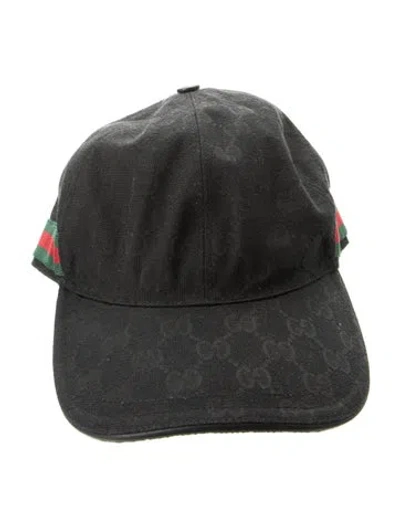 Pre-owned Gucci Monogram Web Baseball Cap In Black