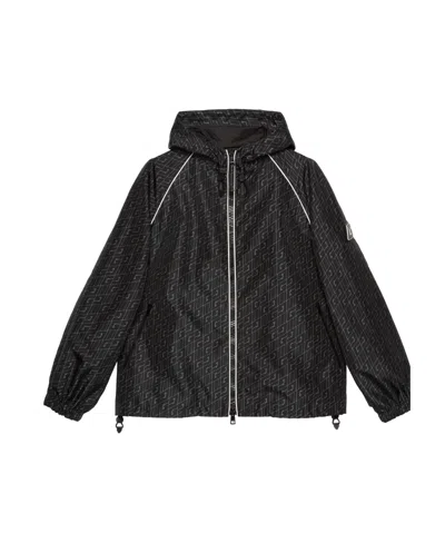 Gucci Monogram Windbreaker Jacket In Black