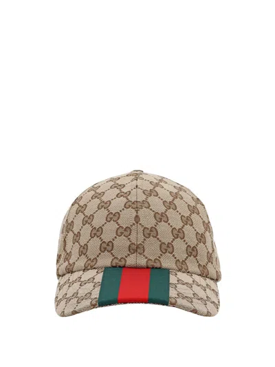 Gucci Logo Baseball Cap In Beige