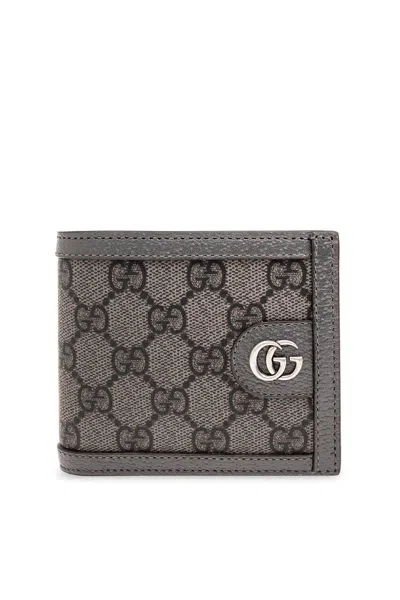 Gucci Monogrammed Bifold Wallet In Gray