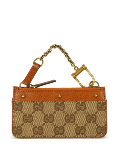 Pre-owned Gucci Monogrammed Canvas Wristlet