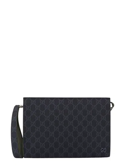 Gucci Monogrammed Clutch Bag In Black