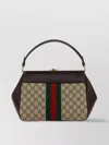 Gucci Women Gg Supreme Fabric And Leather Handbag