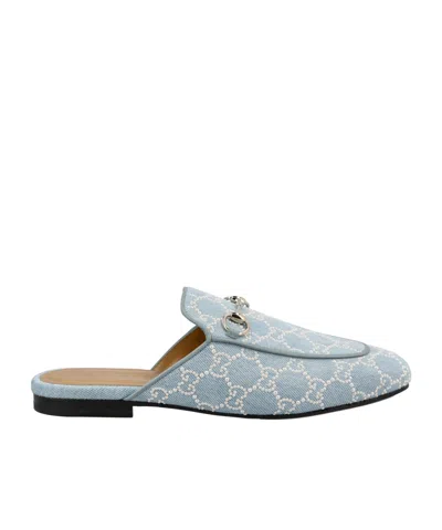 Gucci Monogrammed Slip-on Loafers In Gray