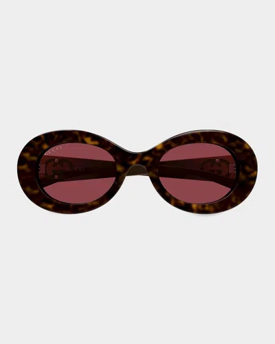 Gucci Montecarlo 51mm Oval Sunglasses In Multi
