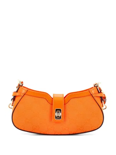 Pre-owned Gucci Moon Side Gg Canvas Mini Shoulder Bag In Orange