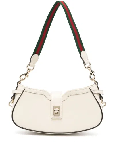 Gucci Moon Side Mini Leather Shoulder Bag In White