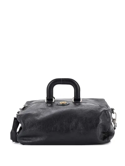 Pre-owned Gucci Morpheus Convertible Glazed Leather Medium Backpack In Black