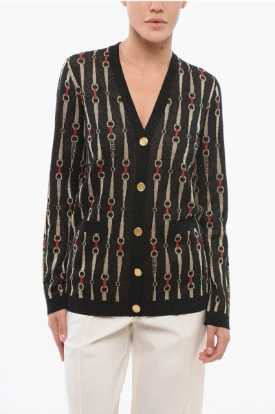 Gucci Horsebit Jacquard Cardigan In Multi