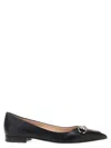 Gucci Horsebit Leather Pointed-toe Flats In Nero