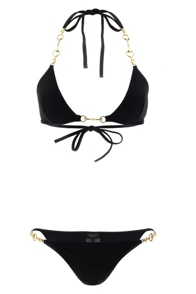 Gucci 'morsetto' Bikini In Black