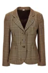 Gucci Madras Wool Blazar With Horsebit