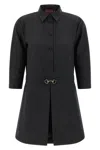 Gucci Womens Horsebit Long-sleeves Wool Mini Dress Ardesia Grey In Gray