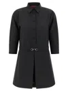 Gucci Womens Horsebit Long-sleeves Wool Mini Dress Ardesia Grey In Black