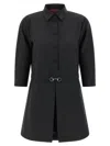 Gucci Womens Horsebit Long-sleeves Wool Mini Dress Ardesia Grey In Gray