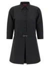 Gucci Womens Horsebit Long-sleeves Wool Mini Dress Ardesia Grey In Black