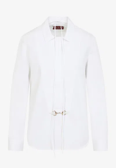 GUCCI MORSETTO HORSEBIT-EMBELLISHED SHIRT