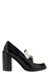 Gucci Stylish Two-tone Loafers Block Heel In Black