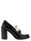 Gucci Stylish Two-tone Loafers Block Heel In Black