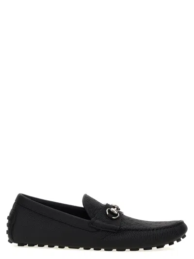 Gucci Horsebit-deatil Leather Loafers In Black