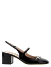 Gucci Horsebit 55 Patent Leather Slingback Pumps In Black