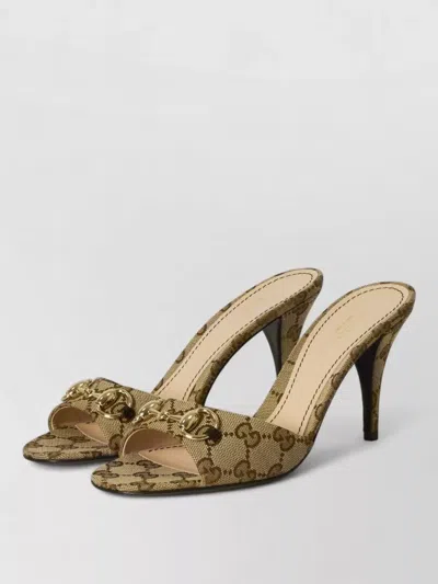Gucci Morsetto Sandals Medium Stiletto Heel In Brown