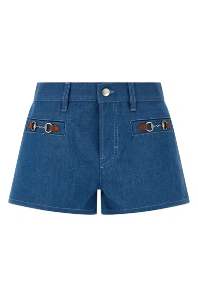 Gucci 'morsetto' Shorts In Blue