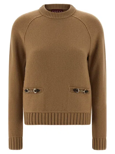 Gucci Morsetto Sweater In Brown