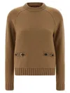 Gucci Women Camel Wool Blend Sweater In Brown