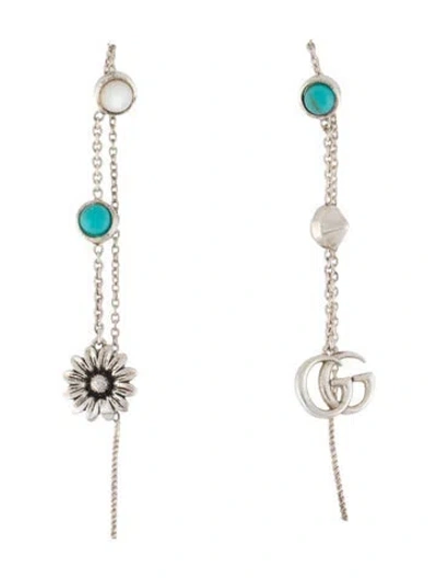 Pre-owned Gucci Mother-of-pearl & Resin Marmont Threader Drop Earrings In Multi