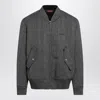 Gucci Men Reversible Wool And Nylon Jacket In Gray