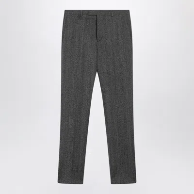 Gucci White/black Mouliné Fabric Trousers