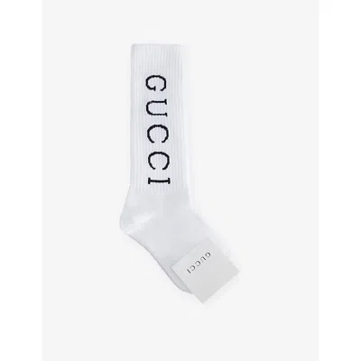 Gucci Kids' White Mr Happy Stretch Cotton-blend Socks 6