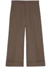 Gucci Mud Wool Cropped Cut Pant