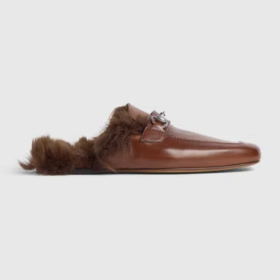 Gucci Mules À Mors Pour Homme In Brown