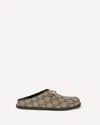 Gucci Gg Monogram Horsebit Flat Mules In Brown