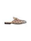 Gucci Princetown Gg Canvas Bit Loafer Mules In Beige
