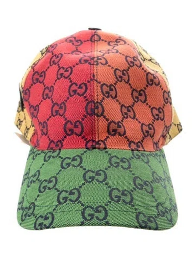 Pre-owned Gucci Multi Color Baseball Hat In Green