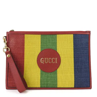 Pre-owned Gucci Multi-color Canvas Leather Clutch Bag ()