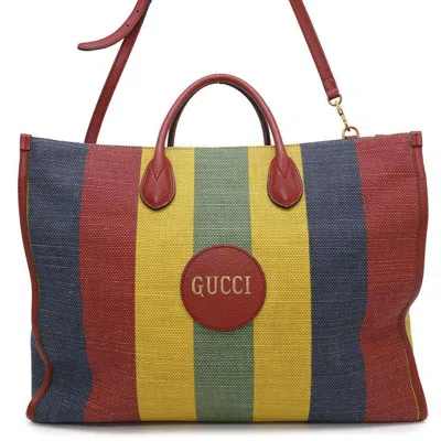 Pre-owned Gucci Multi-color Canvas Leather Tote Bag ()